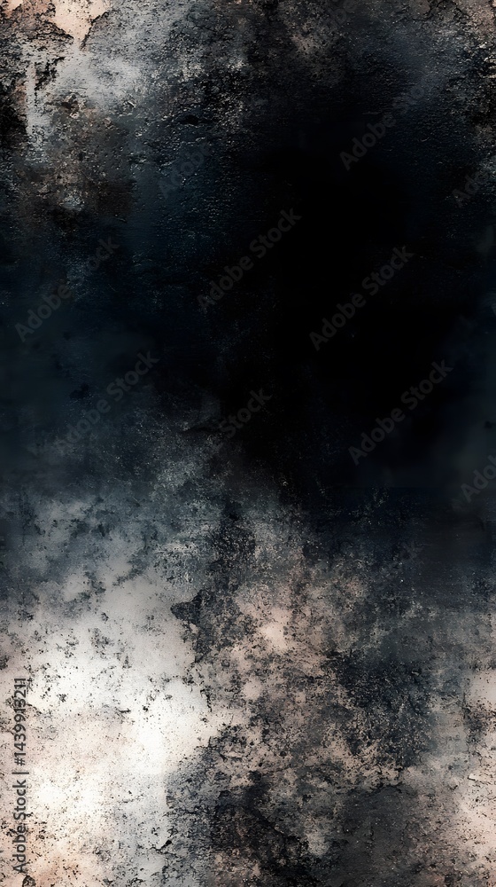 Poster a textured abstract design with deep shadowed areas.