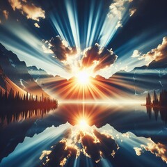 Fototapeta premium sunrays rays are prominently visible