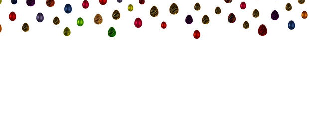 colorful eggs on white background
