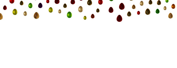 colorful eggs on white background