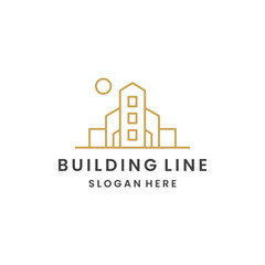 Fototapeta premium Building logo vector icon illustration style