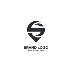 Creative Initial S Letter with Location Mark - Logo Design Concept.