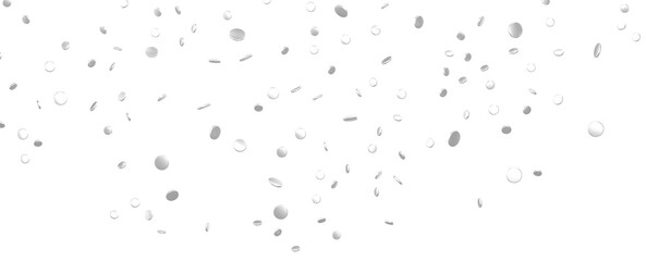 Glorious Cascade: Exquisite 3D Illustration of Glowing silver Confetti
