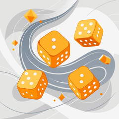 dices on a white background