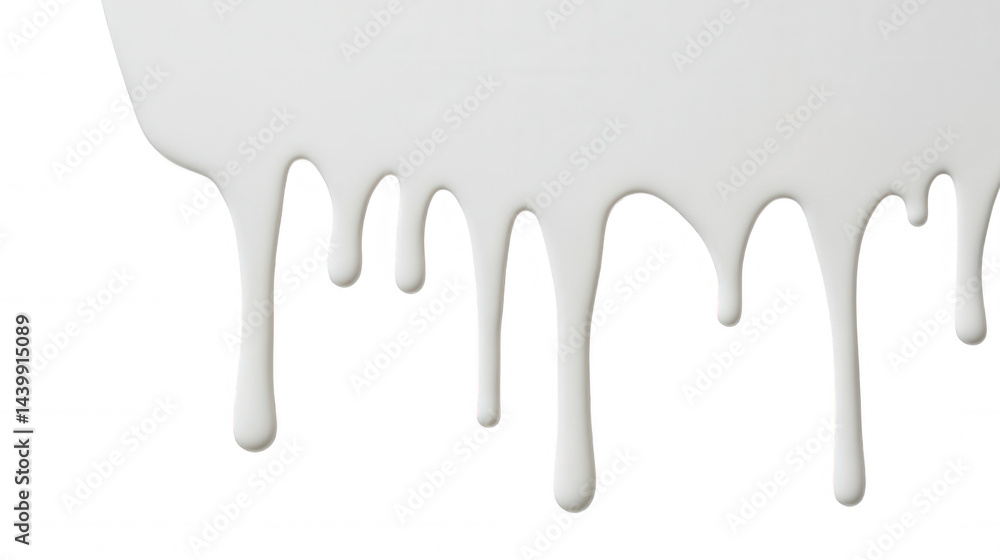 Poster dripping white dynamic creating a paint and vibrant visual, isolated on a transparent background, id