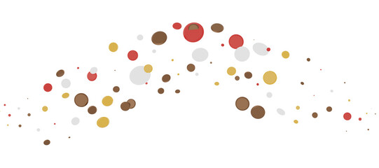 Multicolored paper confetti on transparent background. Realistic confetti flying. Colorful scattered items to holiday decorations.