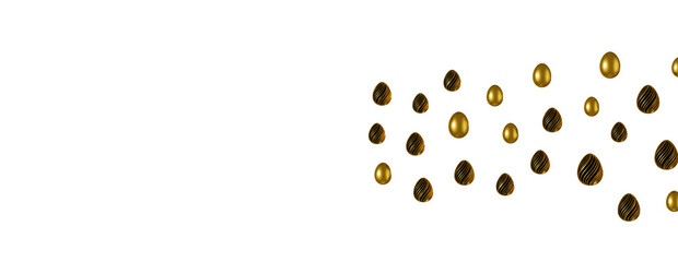 3d render illustration. Set of chocolate easter eggs