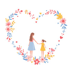 happy family with heart