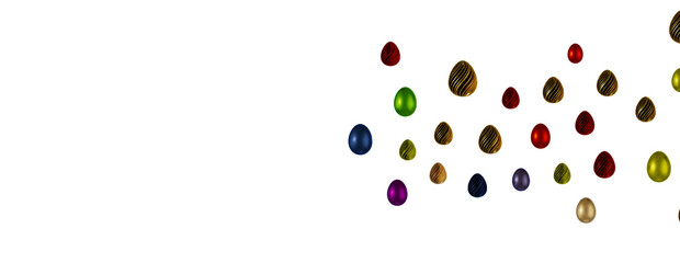 colorful eggs on white background