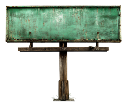 Vintage weathered billboard in need of advertisement update, cut out 