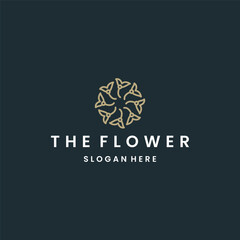 Flower logo vector icon illustration style