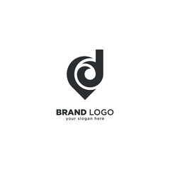 Fototapeta premium Creative Initial D Letter with Location Mark - Logo Design Concept.