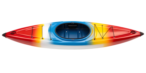 Colorful kayak isolated on white background