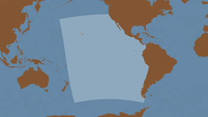 Eastern Pacific Ocean highlighted. Patterned map © zelwanka