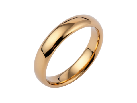 Elegant gold wedding band for everlasting commitment and love, cut out 