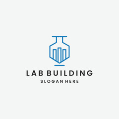 Lab building logo vector icon illustration style