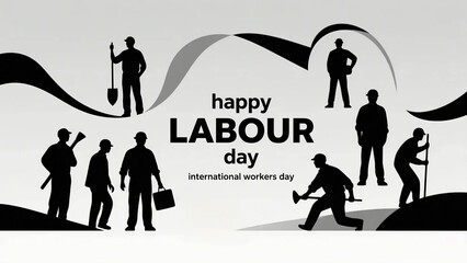 labour day happy labor day international labor day illustration design background business people silhouettes