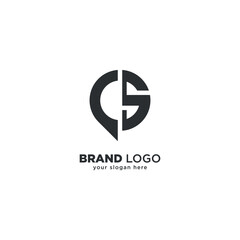 Creative Initial S Letter with Location Mark - Logo Design Concept.