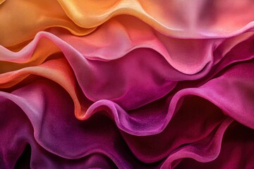 Fototapeta premium Layered, vibrant fabric folds in gradient hues.