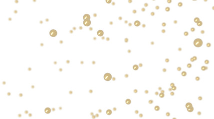 Beautiful image of golden pearls softly falling against a white backdrop. Perfect for luxury, elegance, and celebration themes.