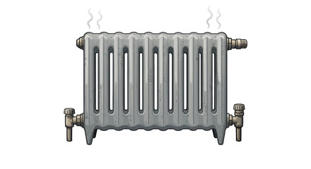 Isolated Vintage Radiator