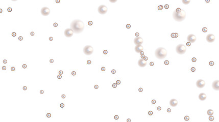 Beautiful image of white pearls floating on a white background. Perfect for elegant designs.