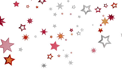 Festive background with red, orange, and silver stars. Perfect for holidays, celebrations, and more.