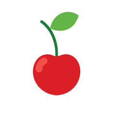 Red cherry vector on white background