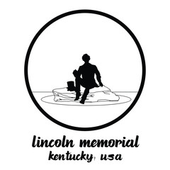 Circle Icon Lincoln Memorial. Vector illustration