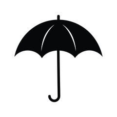 Umbrella silhouette vector on white background