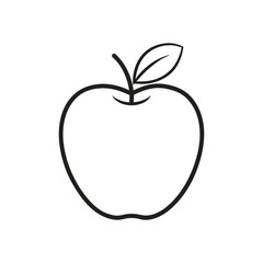 Apple line art vector on white background