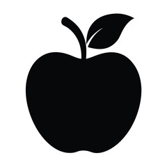 Apple silhouette vector on white background