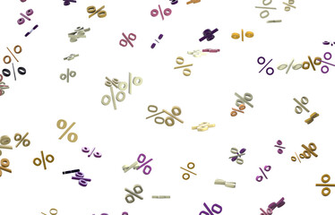 3d Sales icons floating in the air 3D rendering