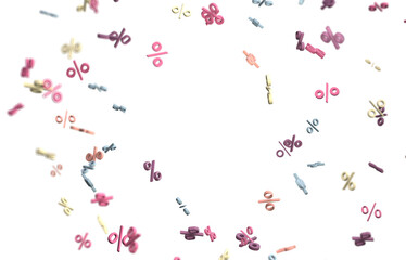 3d Sales icons floating in the air 3D rendering