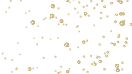Beautiful image of golden pearls floating on a white background. Perfect for elegant designs.