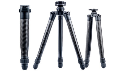 Tripod Kit Showing Three Stages of Size Reduction on White