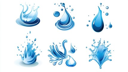 Fototapeta premium Water Splash Illustrations Collection