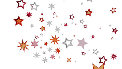 Colorful star confetti on white. Perfect for celebrations, holidays, and more!
