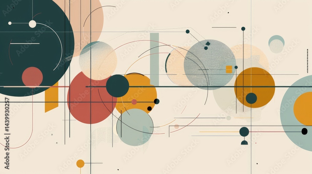 Poster abstract colorful geometric shapes effect on surface of digital cyber design express scene of cybers