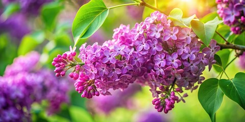 Obraz premium Stunning Lilac Blossoms: Spring Purple Flower Photography, High-Resolution Images, Blooming Lilac Pictures