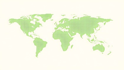 A green pixelated world map featuring multiple continents and oceans