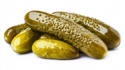Fresh Pickled Gherkins on White Background: Professional Food Photography