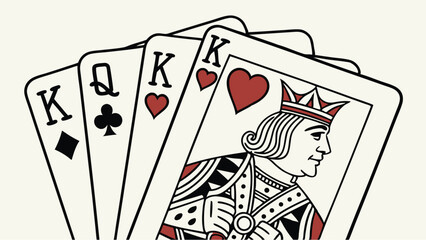 playing cards on black background