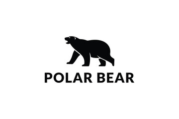 simple polar bear logo design, logo icon vector illustration silhouette