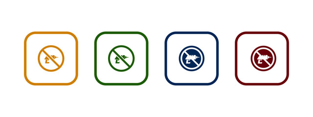 no drill icon vector illustration. drill is prohibited in different color design.