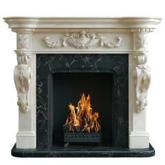 Fireplace Mantel isolated on transparent background.