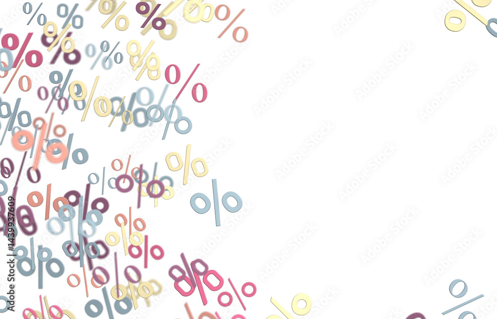 Poster 3d Sales icons floating in the air 3D rendering