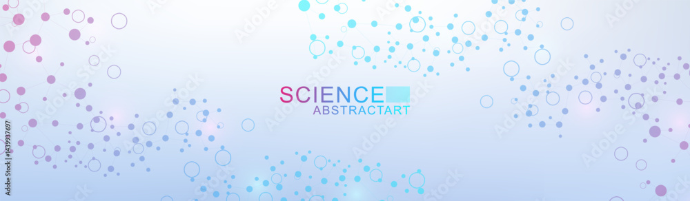 Canvas Prints structure molecule and communication dna, atom, neurons. science concept for your design. connected 