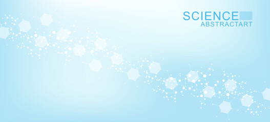 Health care abstract background with lines, dots and hexagons. Medical innovation banner template concept. illustration.