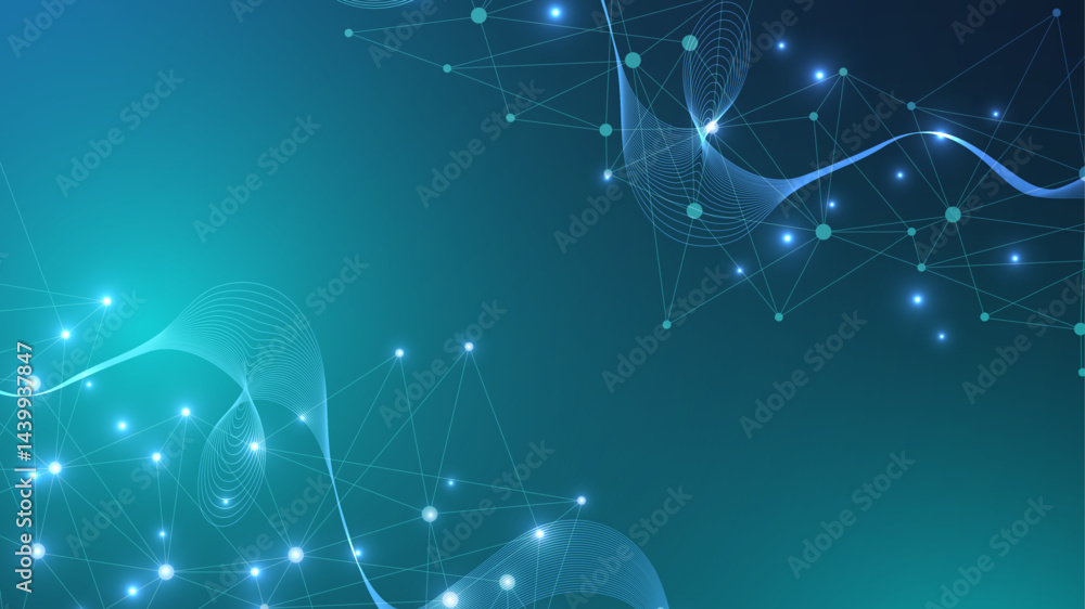Poster global network connection website header or banner design. abstract background with connecting dots 